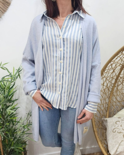 Gilet long femme uni