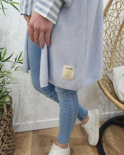 Gilet long femme uni