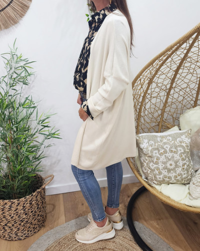 Gilet long femme uni