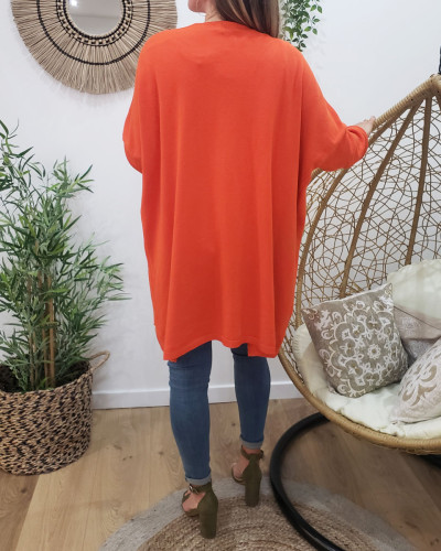 Gilet long femme uni