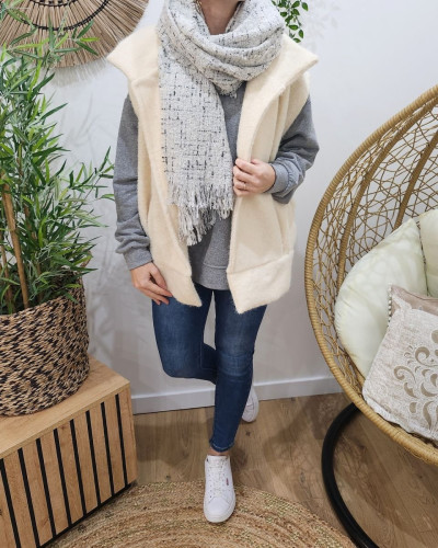 Gilet sans manches femme Renata écru