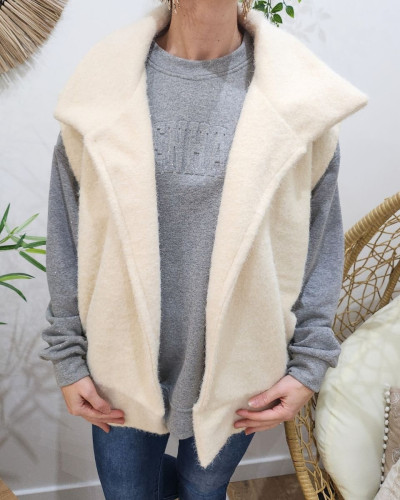 Gilet sans manches femme Renata écru