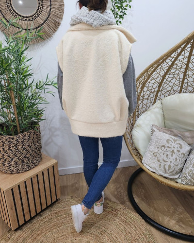 Gilet sans manches femme Renata écru