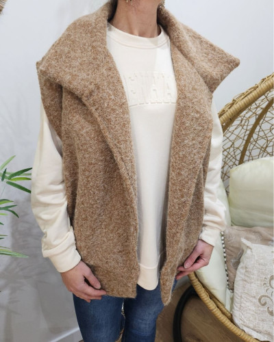 Gilet sans manches femme Renata camel