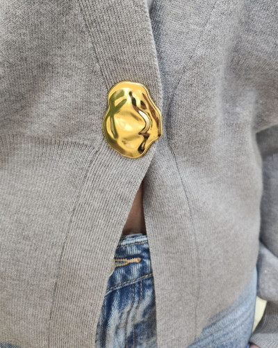 Gilet femme gros bouton doré Giana