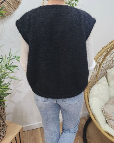 Gilet sans manche femme noir Kadi