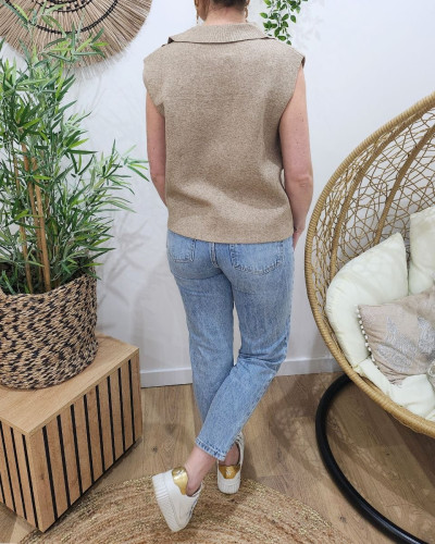 Gilet femme sans manches boutonné Daralice