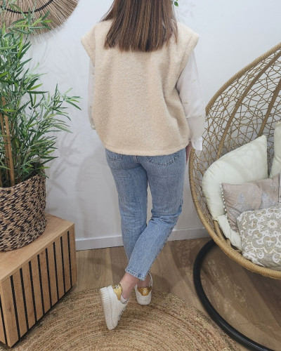 Gilet sans manche femme beige Kadi