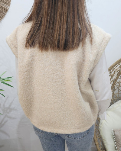 Gilet sans manche femme beige Kadi