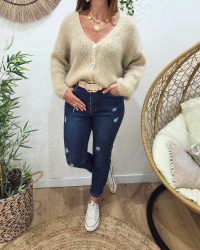 Gilet femme boutons nacrés Begonia