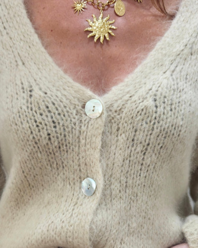 Gilet femme boutons nacrés Begonia