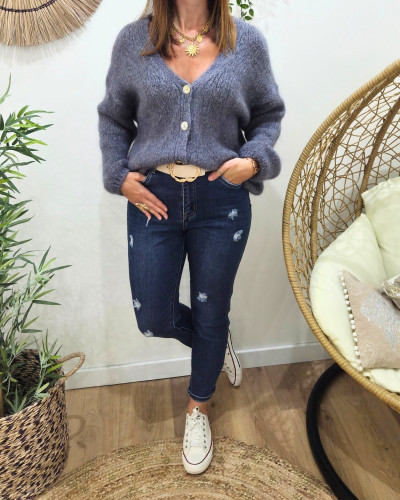 Gilet femme boutons nacrés Begonia