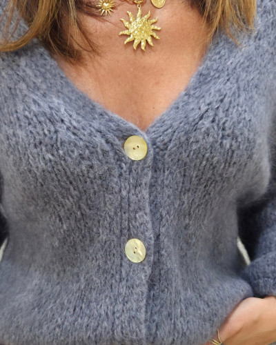 Gilet femme boutons nacrés Begonia