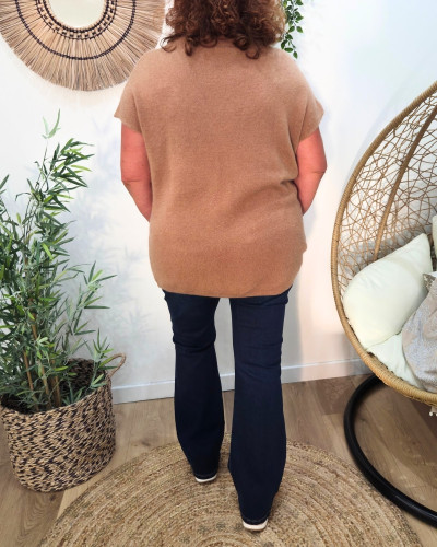 Gilet femme sans manche boutons nacrés Tahlia