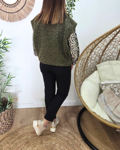 Gilet femme sans manche kaki Pénélopea