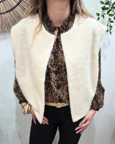 Gilet femme sans manche beige Pénélopea