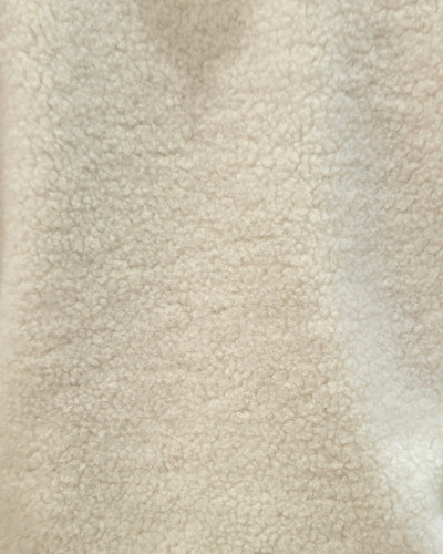 Gilet femme sans manche bouclettes beige Alya