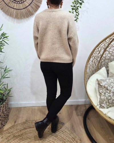 Gilet femme camel boutons soleil doré