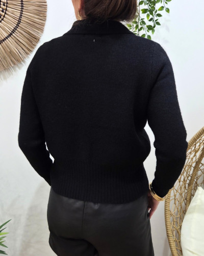 Gilet femme noir boutons dorés Cora