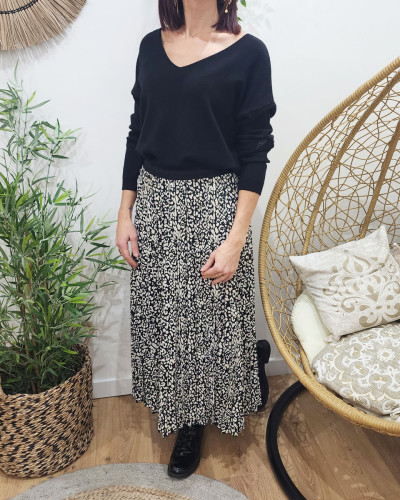 Jupe leopard mi longue top