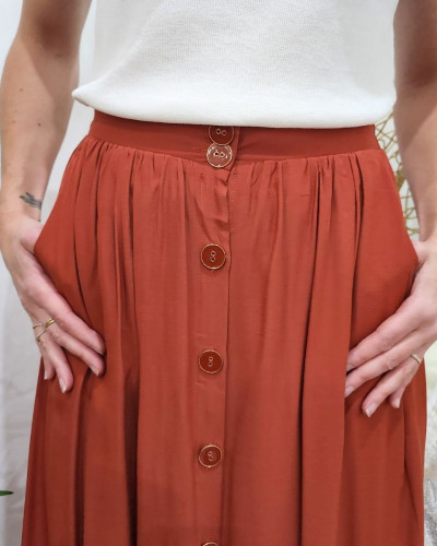Jupe longue terracotta top
