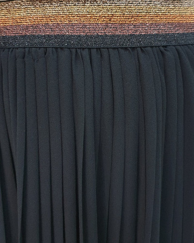 Jupe longue plissée femme élastique pailleté