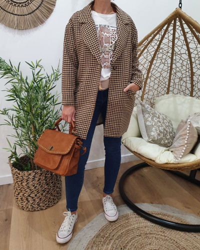 Veste oversize new arrivals pied de poule