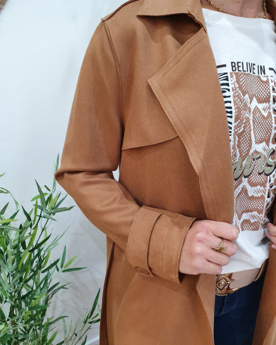 Manteau trench camel