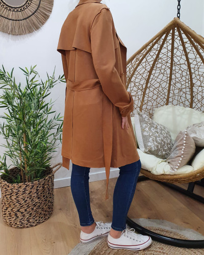 Manteau trench camel