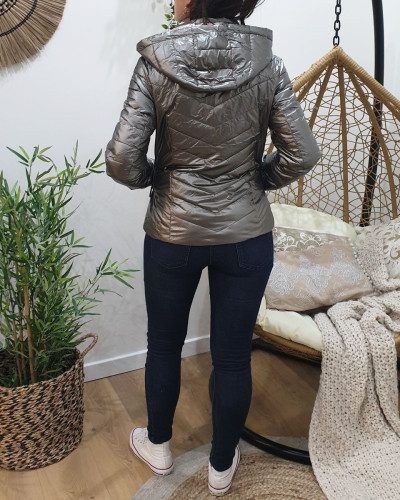 Doudoune rose métallisé discount