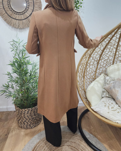 Manteau femme long camel Flora