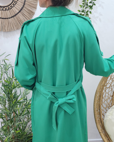 Trench femme vert gazon