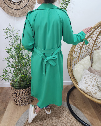 Trench femme vert gazon