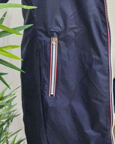 Parka doudoune femme longue épaisse réversible marine et dorée