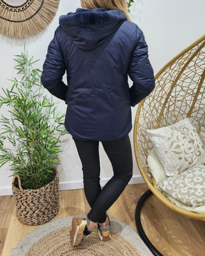 Parka femme bleu marine best sale