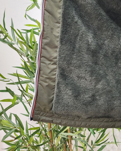 Parka femme kaki fourrée à capuche Petra