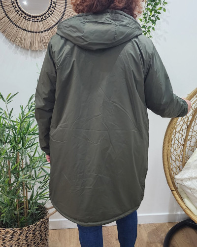 Parka femme kaki fourrée à capuche Petra