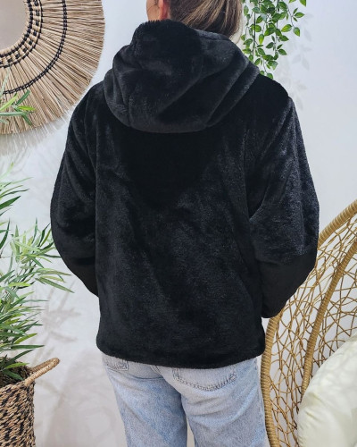 Parka femme léopard beige noir réversible fausse fourrure noire