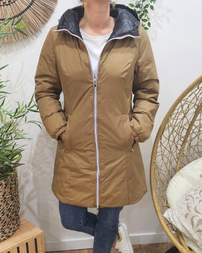 Parka femme camel réversible doudoune noir Azylis
