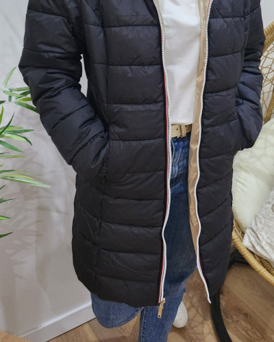 Parka femme dorée réversible doudoune noir Azylis