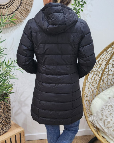 Parka femme dorée réversible doudoune noir Azylis