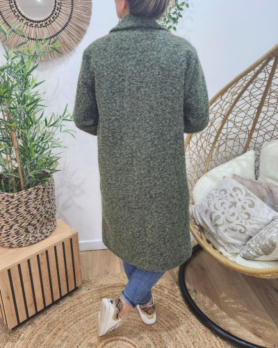 Manteau femme doublure léopard Jenny-Kaki