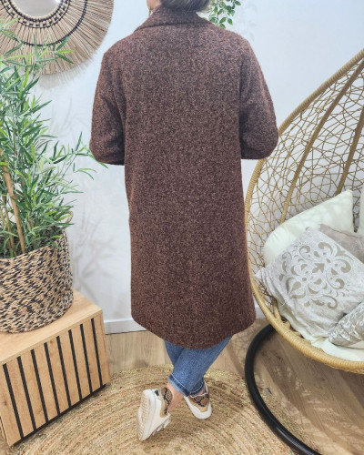 Manteau femme doublure léopard Jenny-Marron