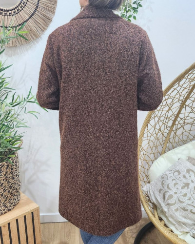 Manteau femme doublure léopard Jenny-Marron