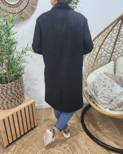 Manteau femme doublure léopard Jenny-Noir