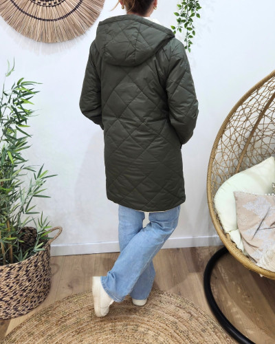 Parka femme kaki matelassée réversible dorée Victoria
