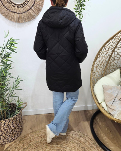 Parka femme noire matelassée réversible dorée Victoria
