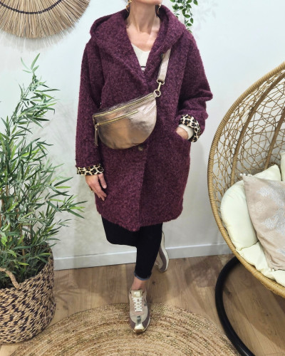 Sac banane cuir femme double zip Saphora