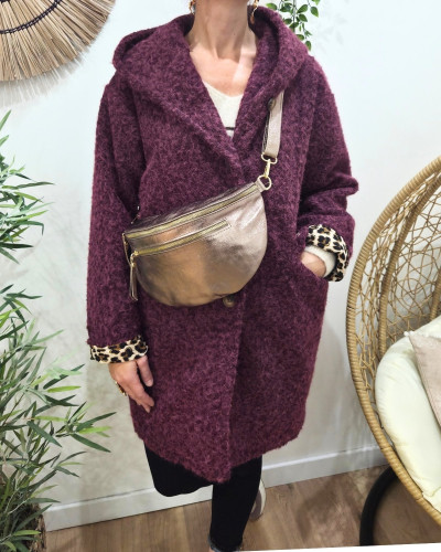 Sac banane cuir femme double zip Saphora