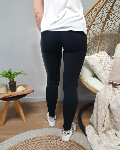 Pantalon noir slim push up taille haute